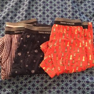3 lots of Takeo Kikuchi Men’s boxer shorts size M